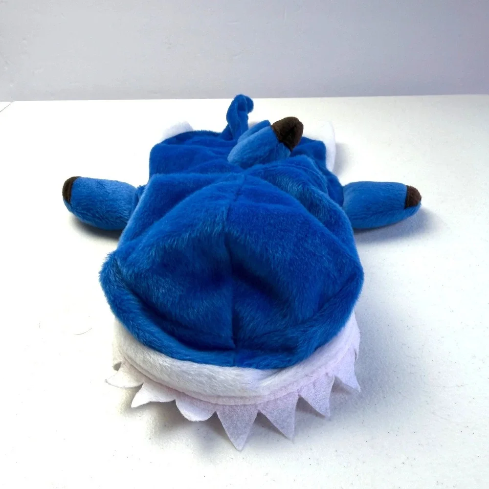 Pet Halloween Blue Shark Dog Costume Small Plush Fleece Fin Teeth Ocean Sea Jaws